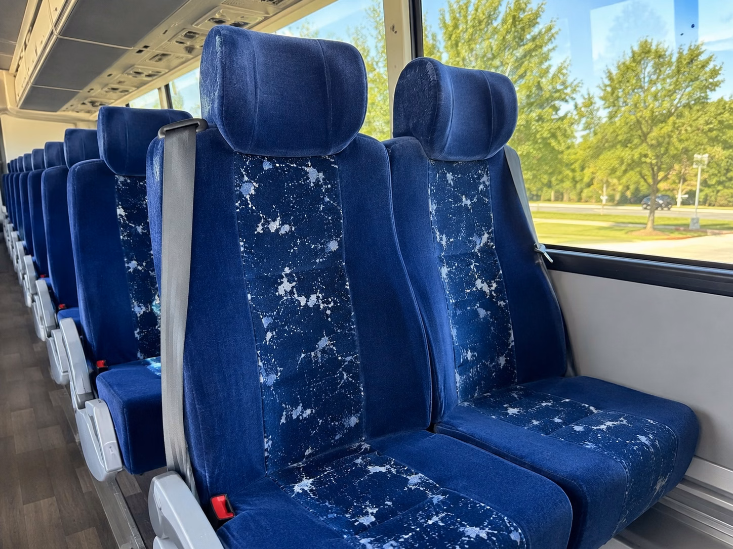 56 passenger charter bus inside